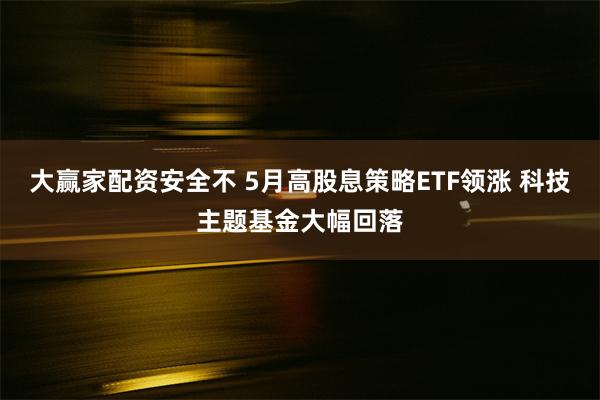 大赢家配资安全不 5月高股息策略ETF领涨 科技主题基金大幅回落