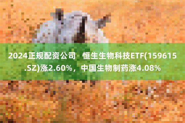 2024正规配资公司   恒生生物科技ETF(159615.SZ)涨2.60%，中国生物制药涨4.08%