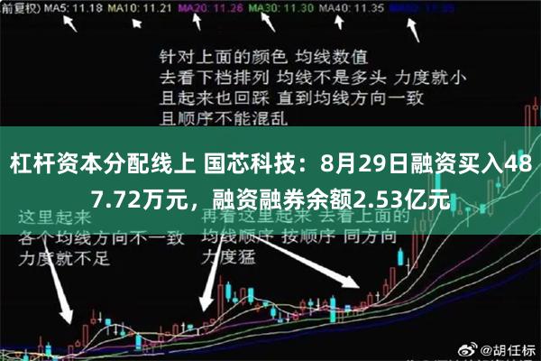 杠杆资本分配线上 国芯科技：8月29日融资买入487.72万元，融资融券余额2.53亿元